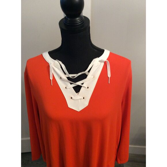 Cuddl Duds Midi Sunsmart Sunwear Bright UPF50+ Dress Large Spicy Orange - Picture 3 of 6
